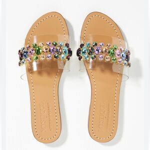 Mystique size 7 by Anthropologie Mystique Plexi Slide Sandals Color: Multi